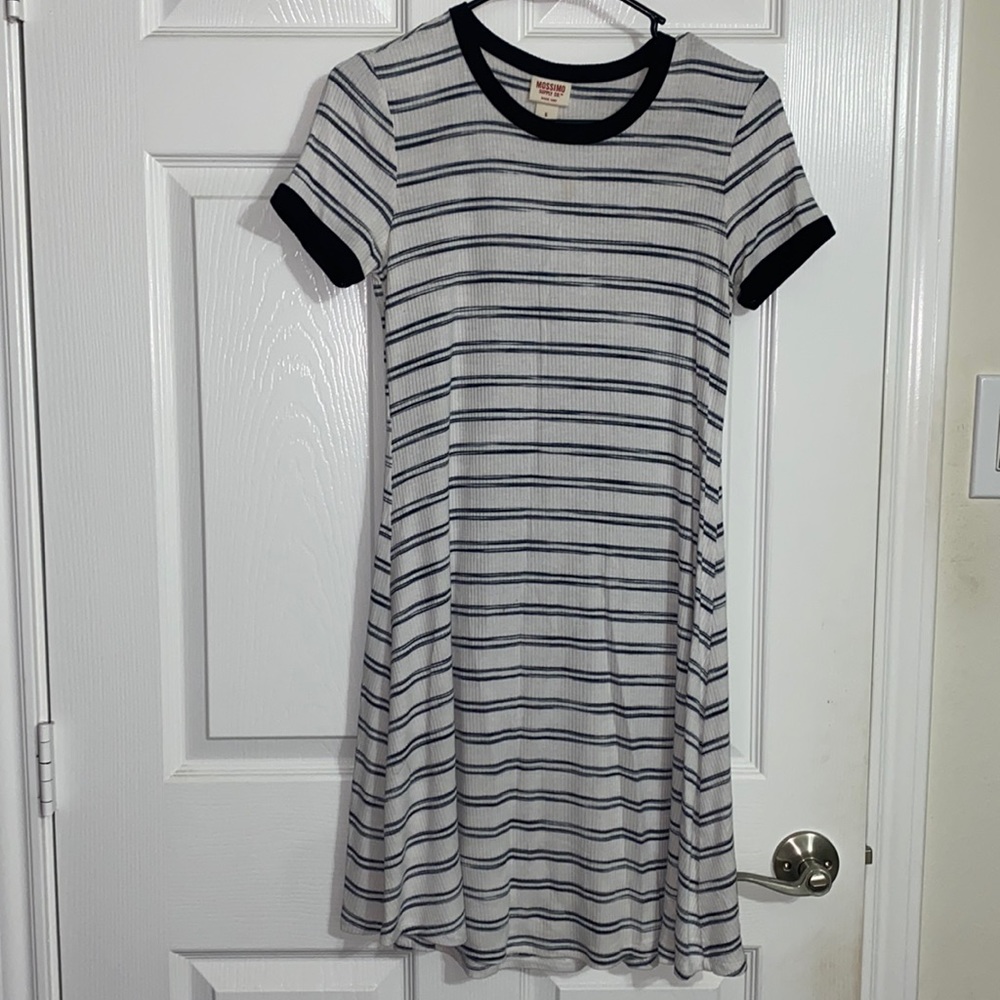 White striped t-shirt dress. Size s